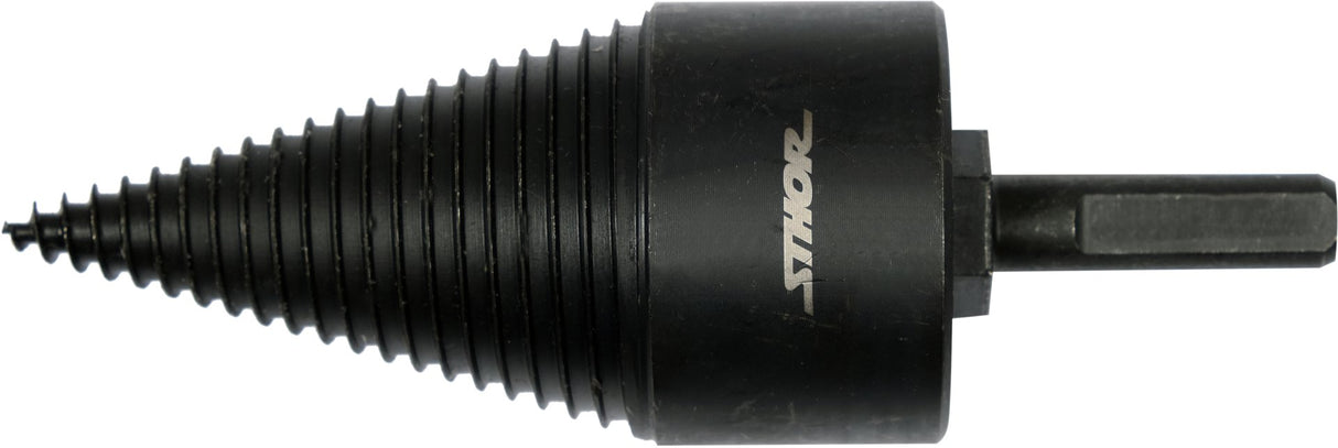 Set 3 punte spacca-legna Ø 45 mm – attacco SDS-Plus / esagonale a 3 piatti, acciaio carbonio brunito