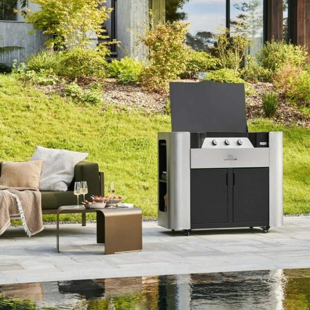 Le Marquier Exclusive 375 Barbecue a gas con mobiletto — Barbecue a Gas Inox/Nero