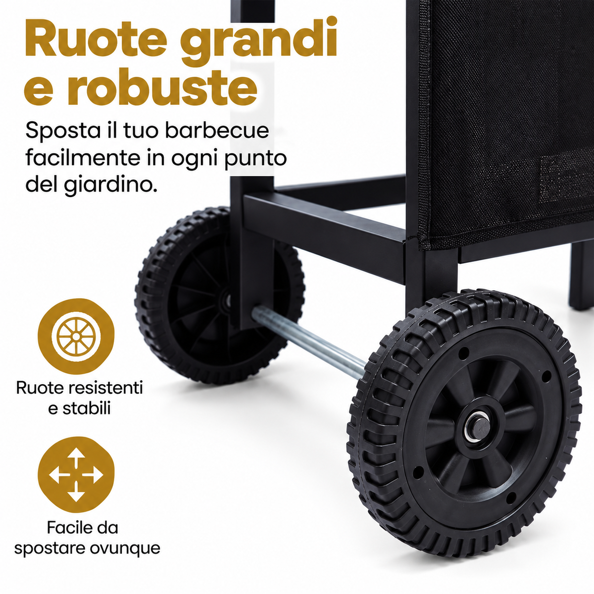 Barbecue a Gas Alora 2 Bruciatori Inox Fornello Laterale Termometro Ruote