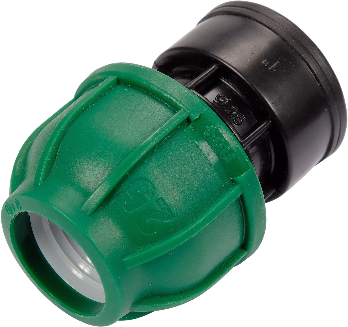 Adattatore Femmina per Tubi PE 25 mm x 1" GW – Raccordo a Compressione, Polipropilene 10 BAR FLO