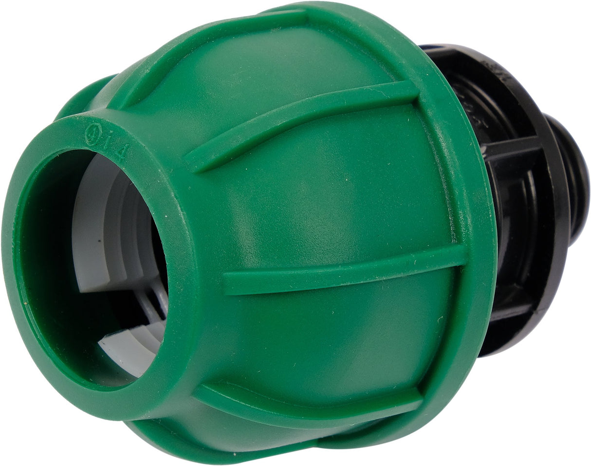Adattatore Maschio per Tubi PE 25 mm x 1/2" GZ – A Compressione, Polipropilene 10 BAR FLO