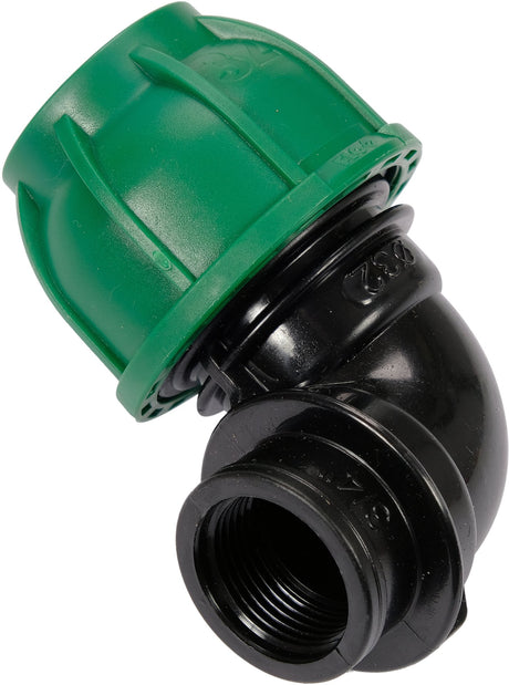 Gomito 90° per Tubi PE 32 mm x 3/4" GW – Raccordo Femmina a Compressione, Polipropilene 10 BAR FLO