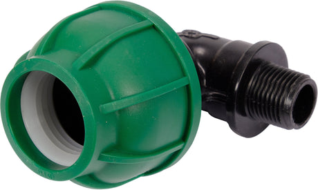 Gomito 90° per Tubi PE 32 mm x 1/2" GZ – Raccordo Maschio a Compressione, Polipropilene 10 BAR FLO