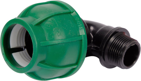 Gomito 90° per Tubi PE 32 mm x 3/4" GZ – Raccordo Maschio a Compressione, Polipropilene 10 BAR FLO