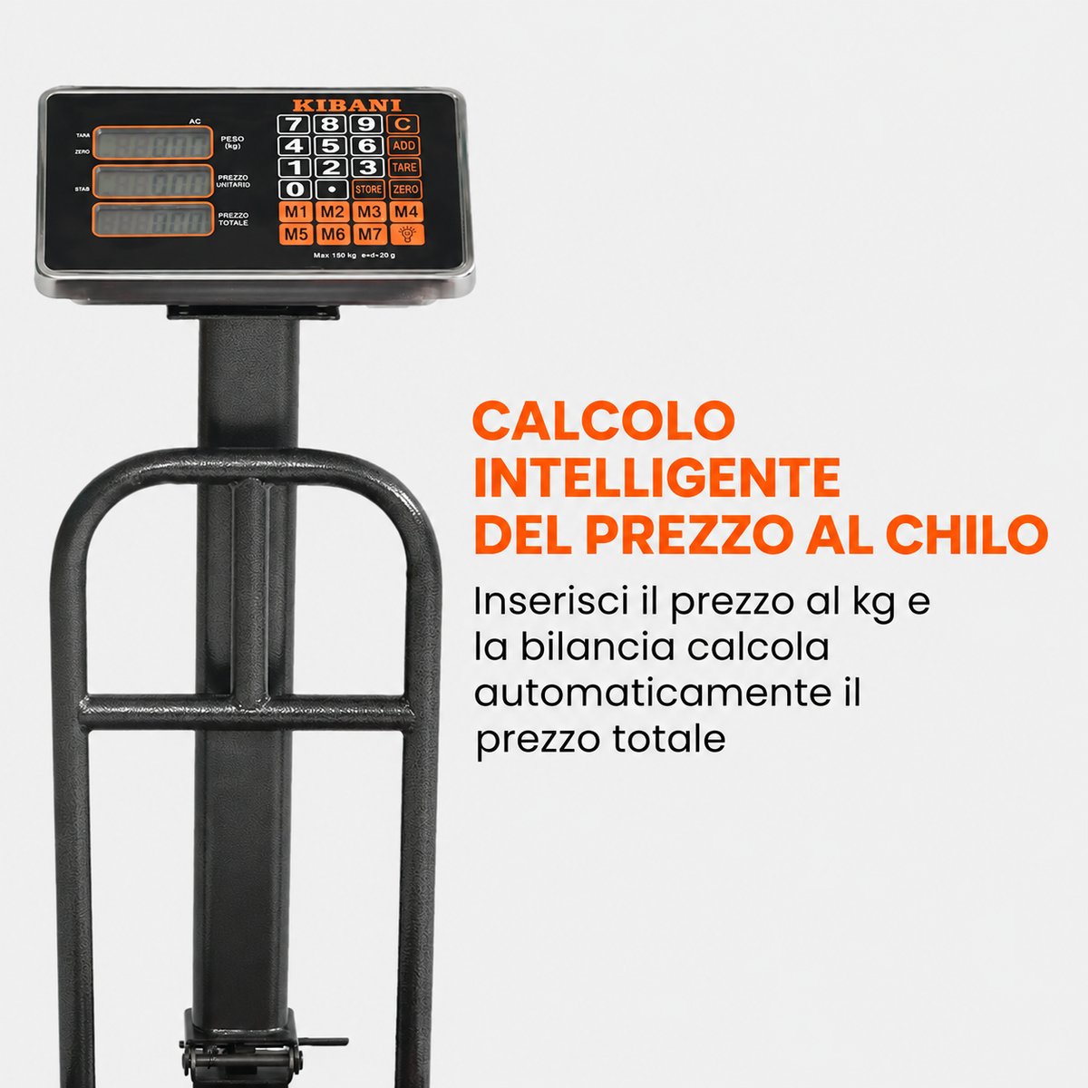 Bilancia Digitale Kibani 300kg Piatto Acciaio Inox Pieghevole