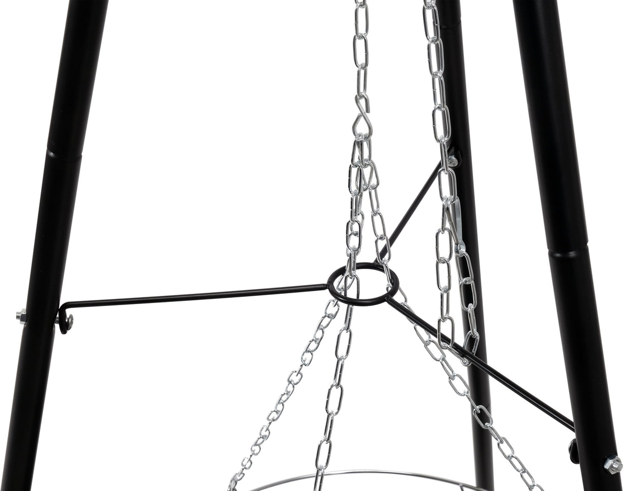 Griglia Appesa su Treppiede 46 cm Lund a Carbone in Acciaio Regolabile con Catena