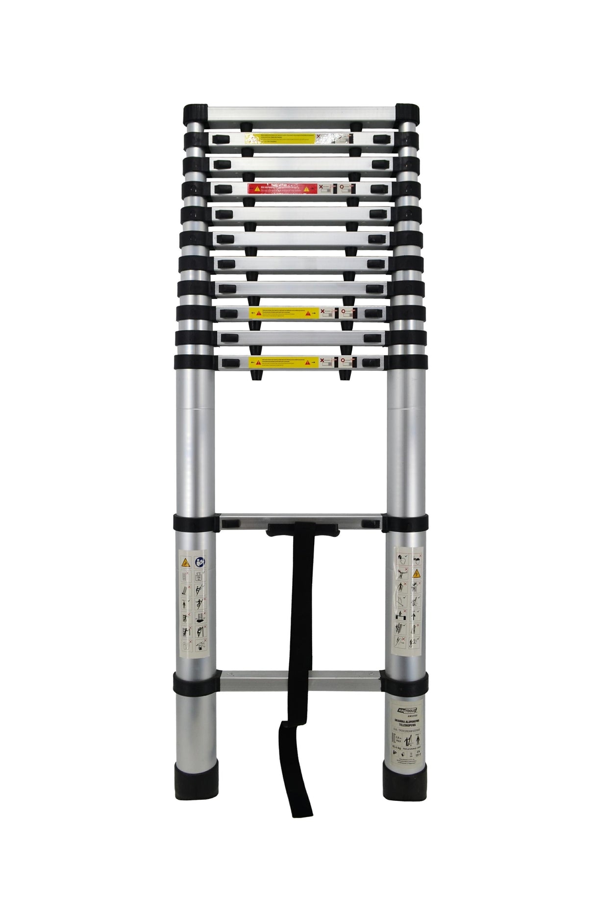 ÉCHELLE TÉLESCOPIQUE AWTOOLS EN ALUMINIUM 3,8 m 13 MARCHES