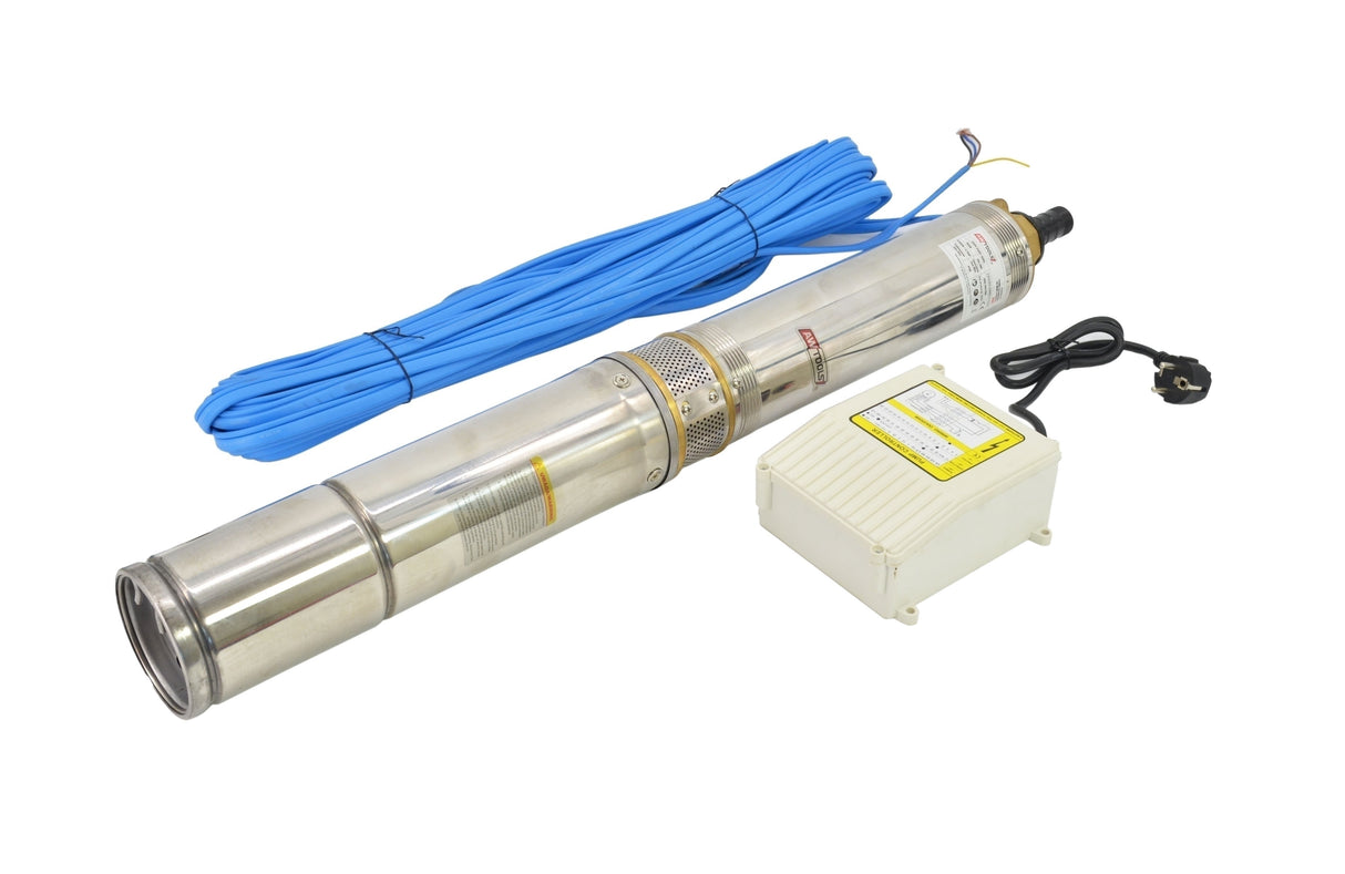 Pompa Sommergibile per Pozzi Profondi SDM | 550W, 90 l/h, Cavo 20 m – Acciaio Inox