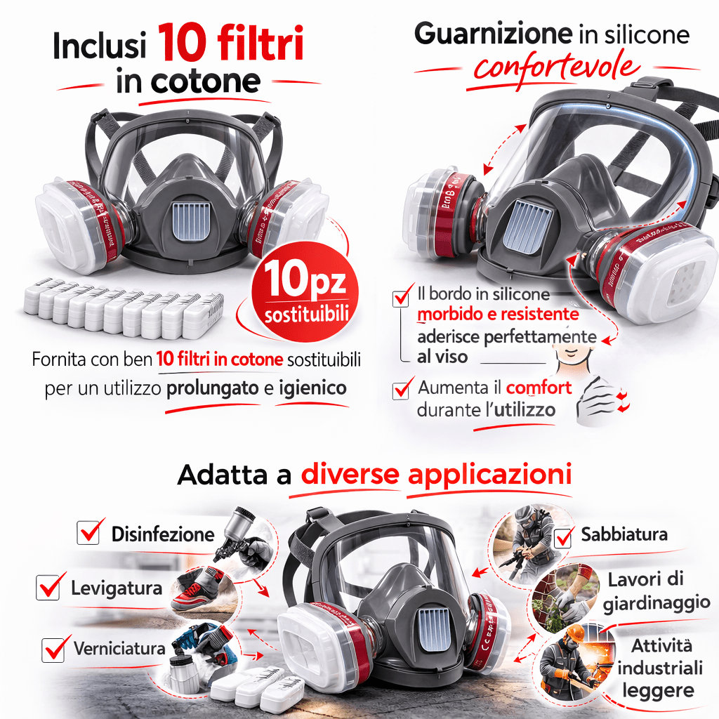 Maschera Protettiva Kibani Riutilizzabile 10 Filtri In Cotone