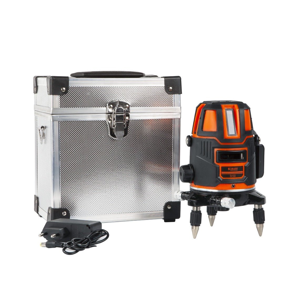 Livella laser a luce rossa Kibani 12V con treppiede