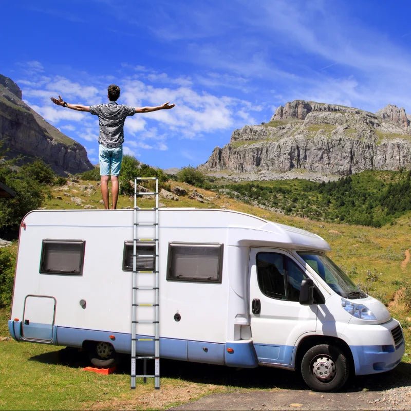 Échelle télescopique en aluminium 380 cm 3,80 mètres - Multifonction - Échelle pliante - Fabriquée en alliage aérospatial 6061