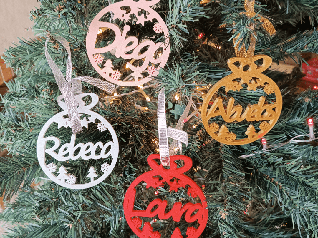 3 PZ Palline di Natale Personalizzabili – Decorazione con Nome