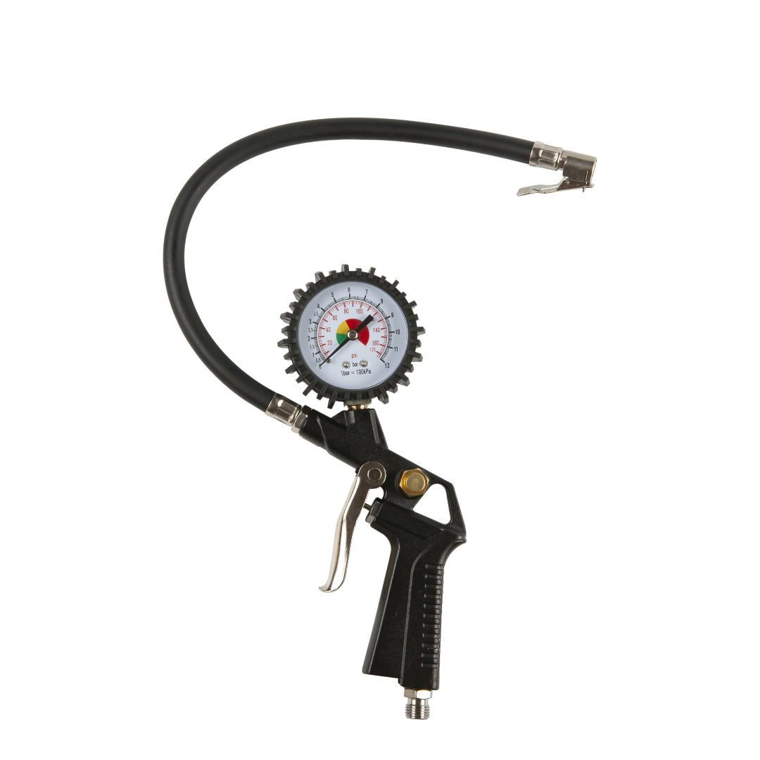 Pistola Gonfiaggio Pneumatici Kibani 10 Bar Manometro Innesto 1/4"