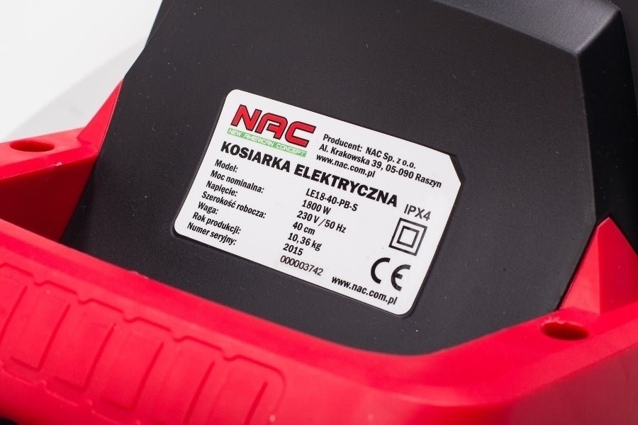 Tondeuse à gazon électrique Nac 1800 W 40 cm