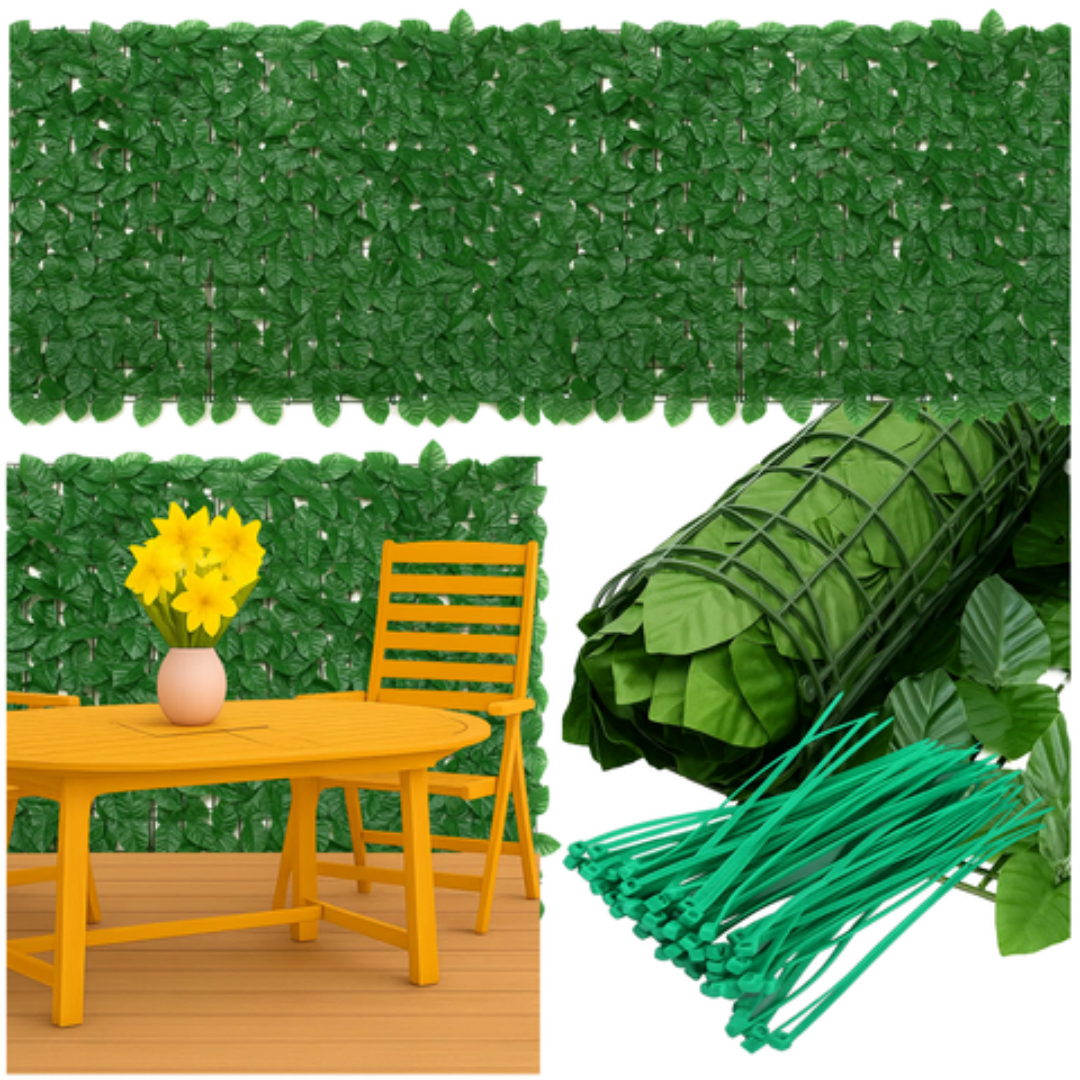 Siepe artificiale da balcone e giardino 3×1 m – 6 pannelli in PP anti-UV