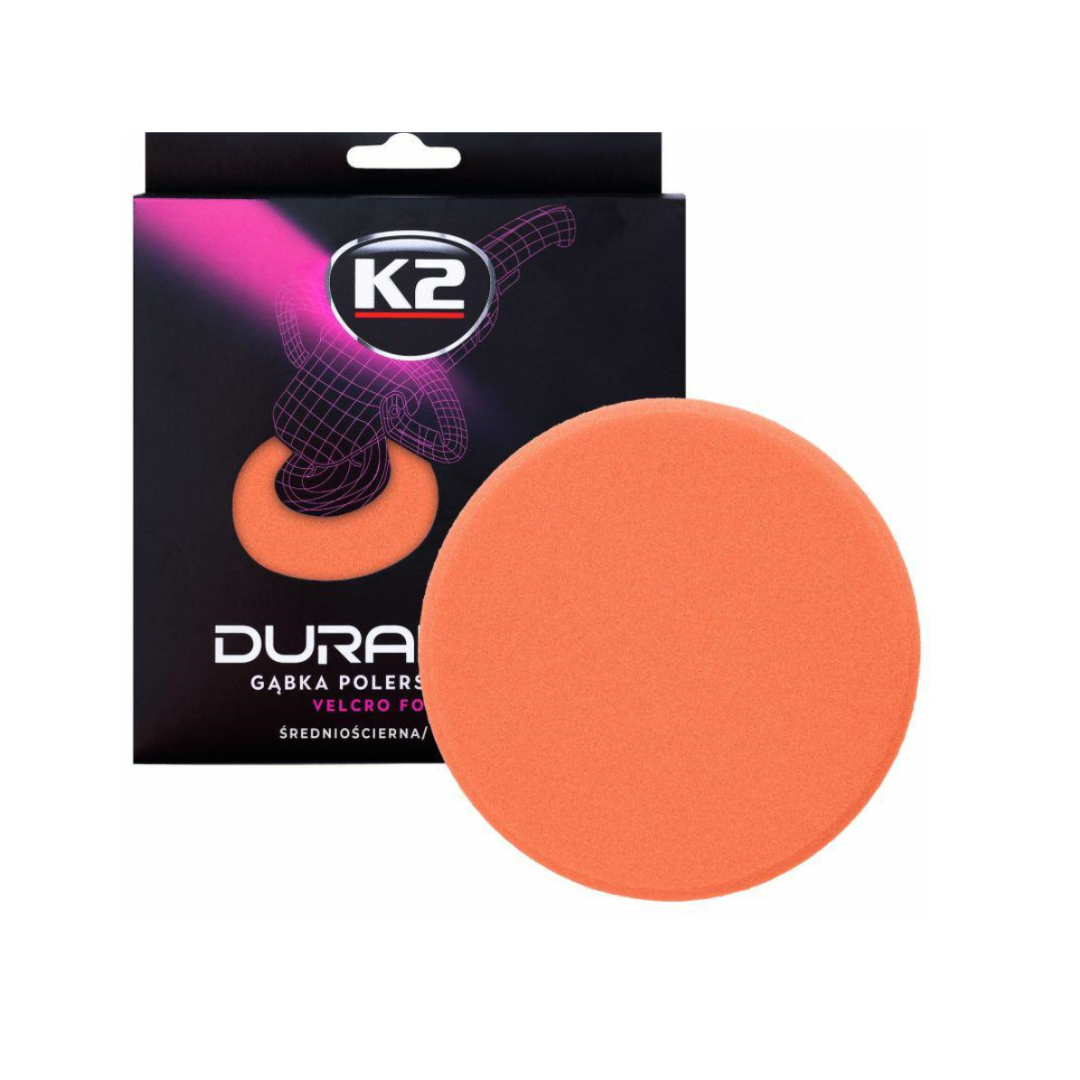 Spugna lucidante media abrasività, dura DURAFLEX – arancione, attacco a velcro