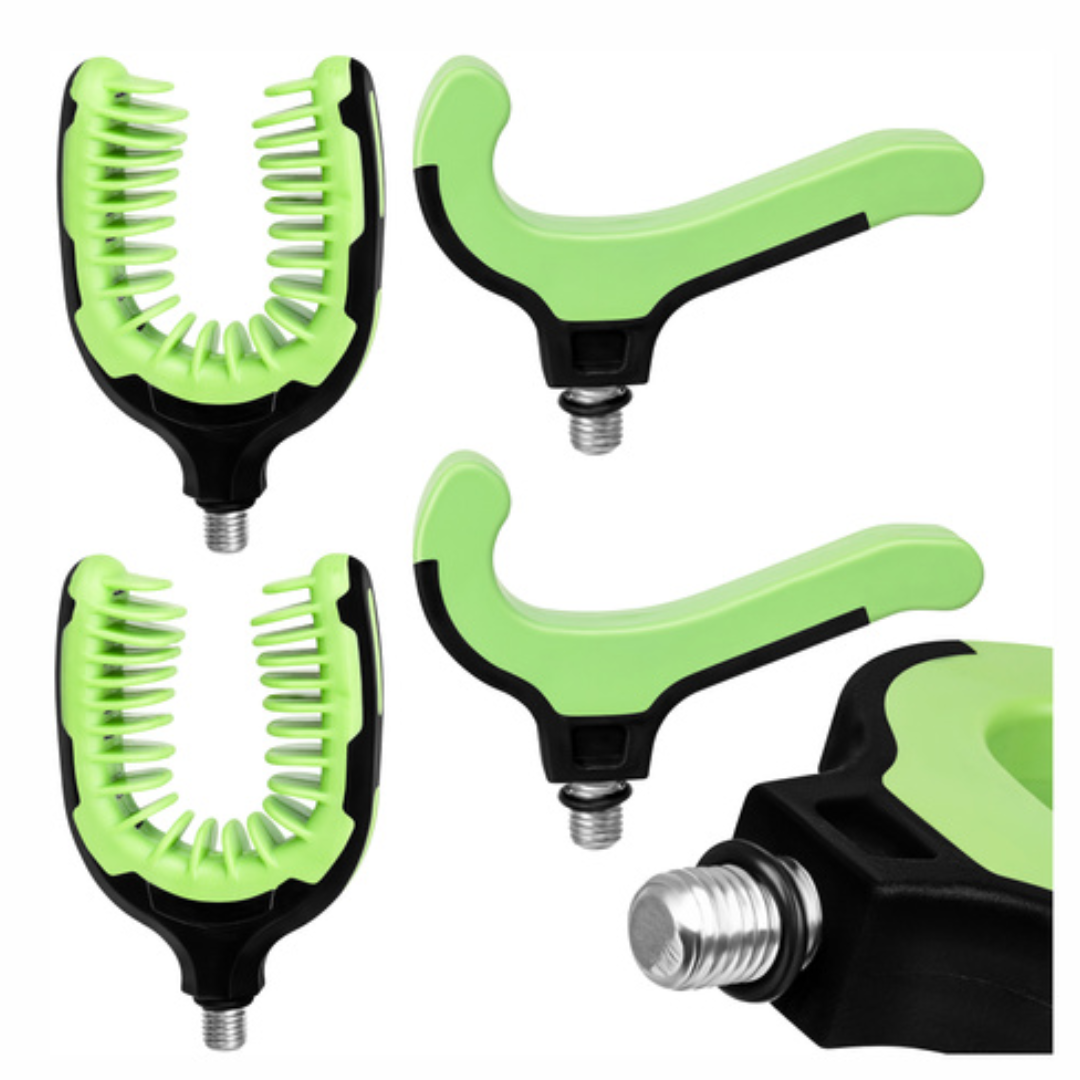 Set 2 supporti porta-canna da pesca anteriori + posteriori – TPR/ABS/acciaio inox