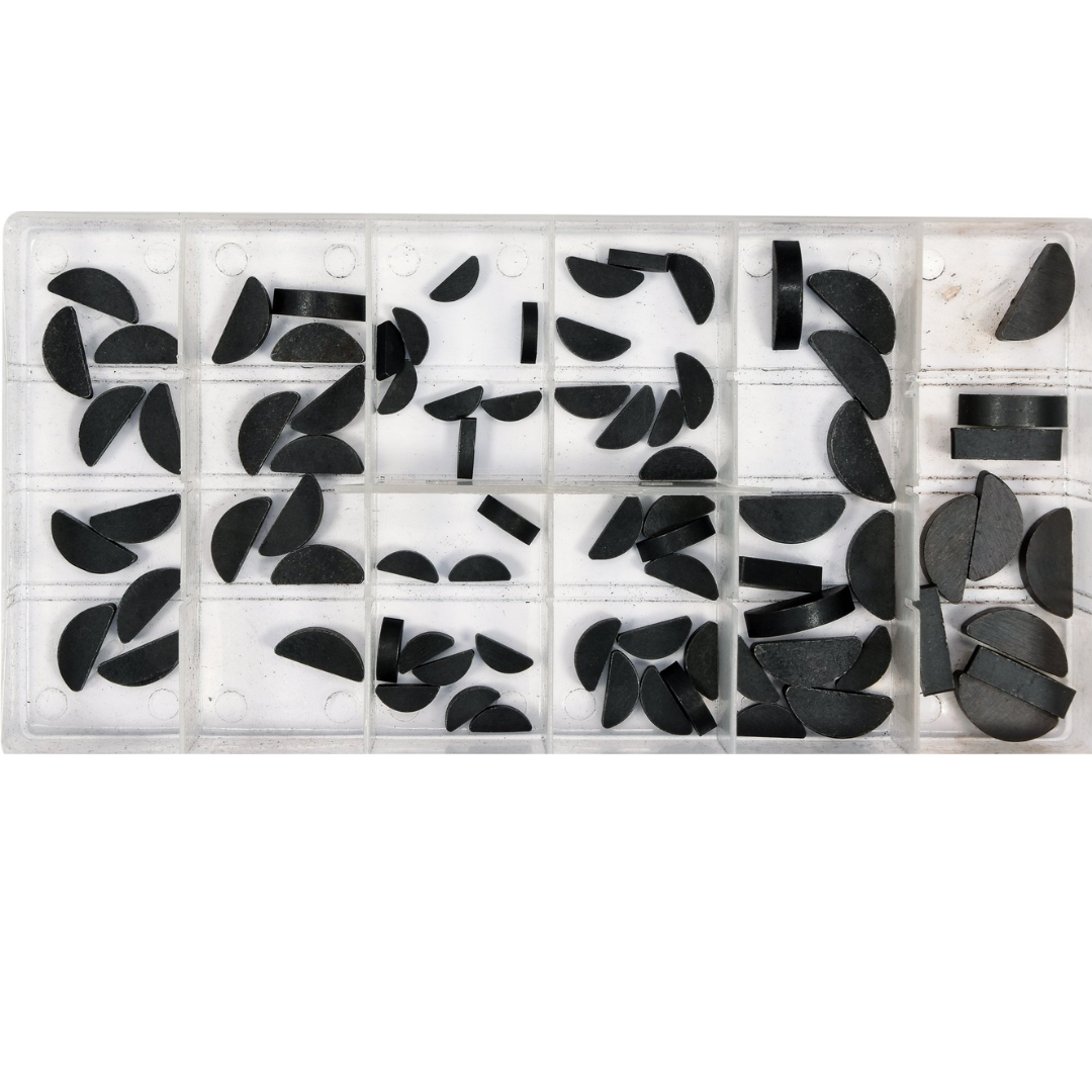 Set 80 linguette Woodruff assortite – 8 misure, organizer con scomparti