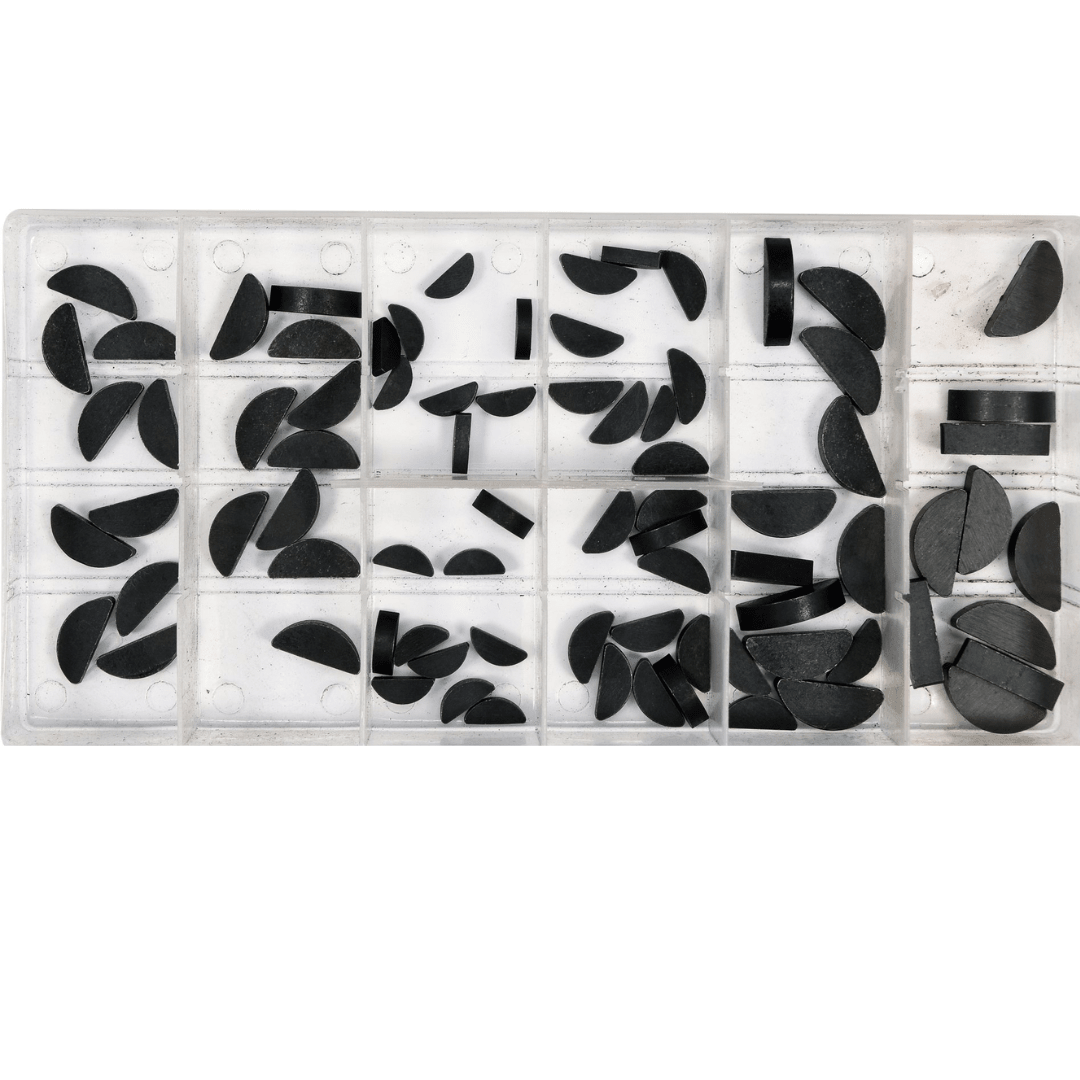 Set 80 linguette Woodruff assortite – 8 misure, organizer con scomparti