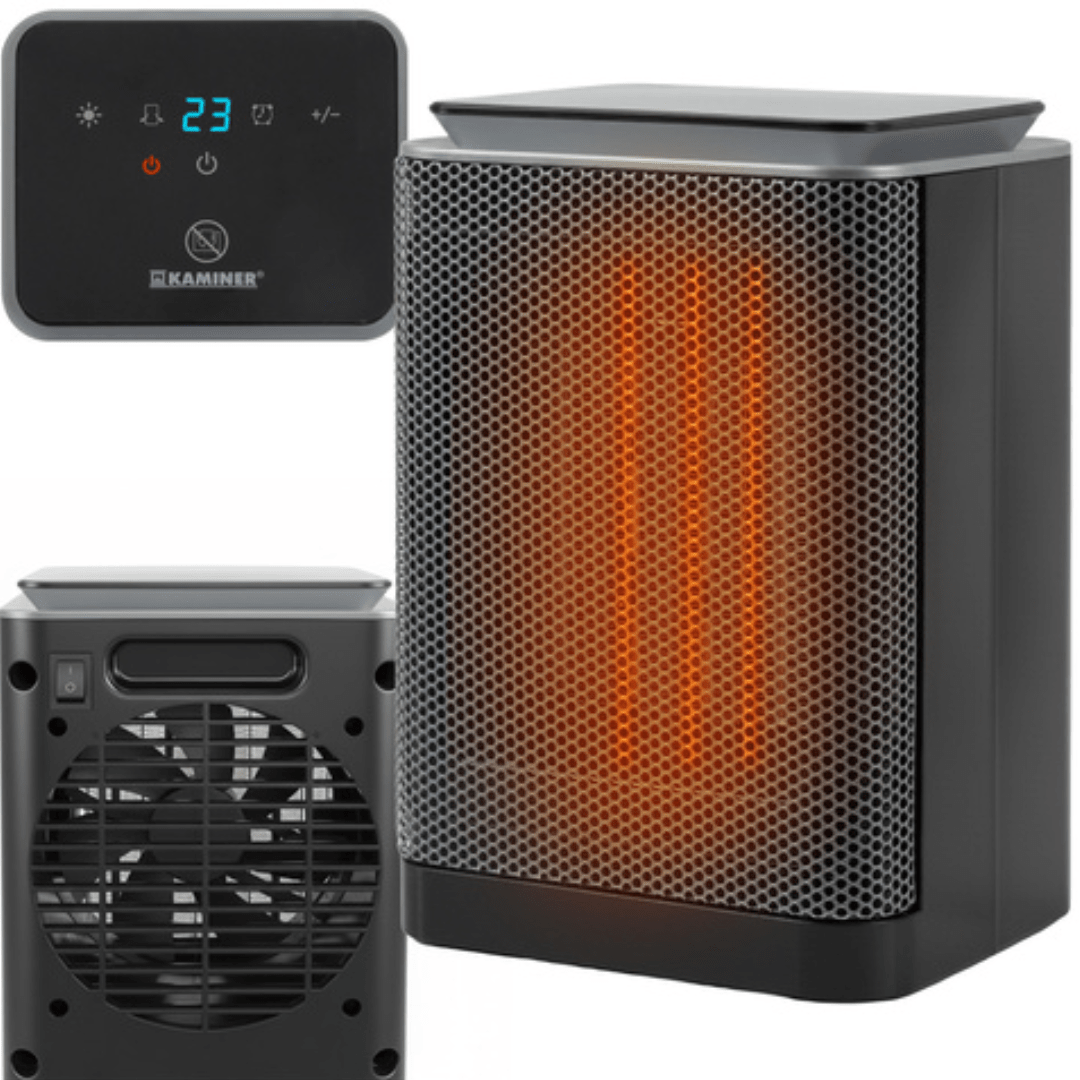 Termoventilatore ceramico verticale 1500W con display LED, timer 24h e oscillazione