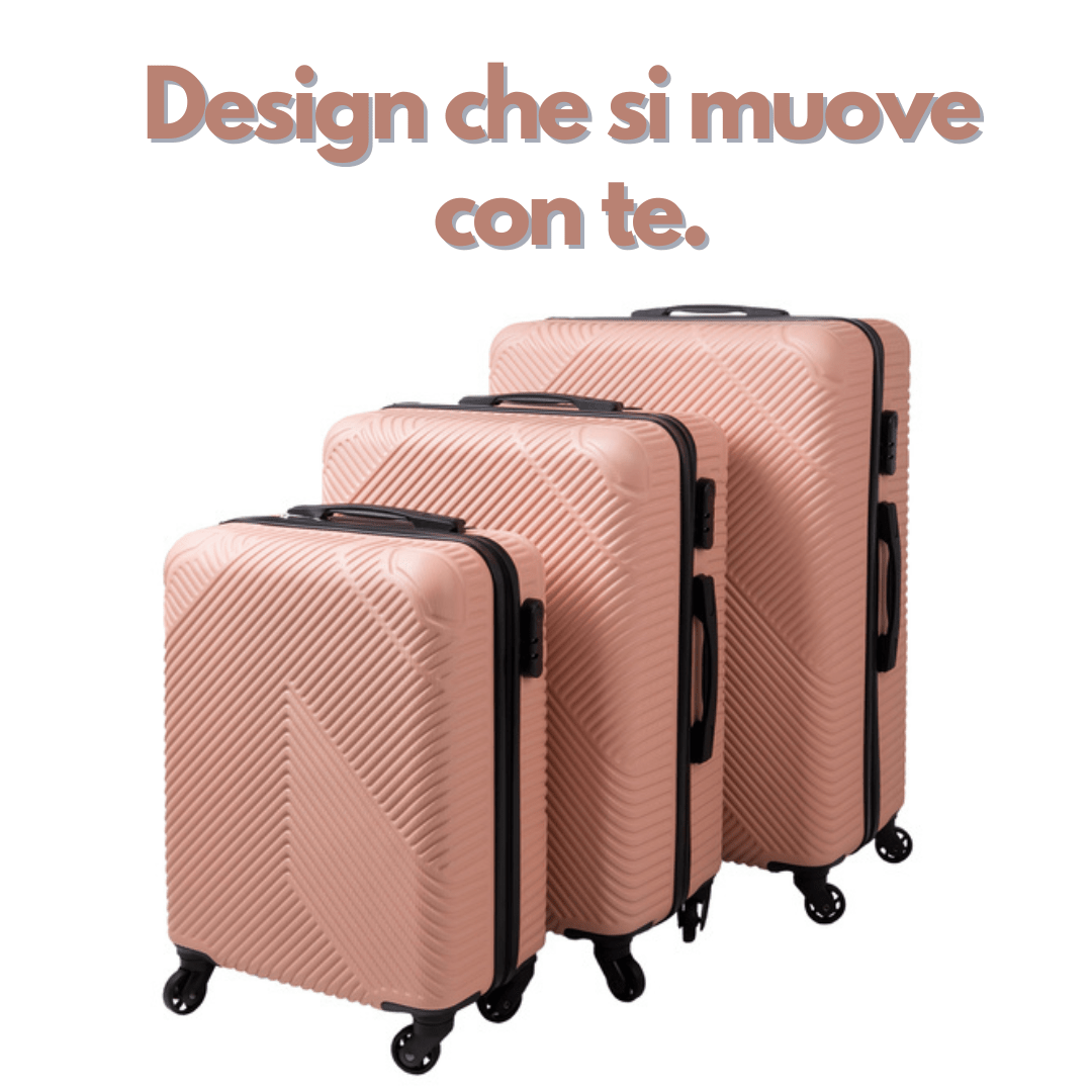 Set di valigie nere TRIZAND con ruote stabili per ogni viaggio - Brico Bello