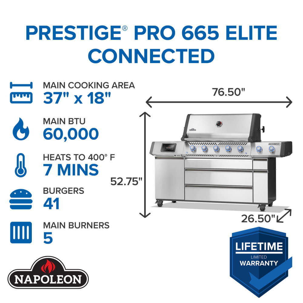 Barbecue Napoleon Prestige PRO 665 Elite Smart Tech Affumicatore
