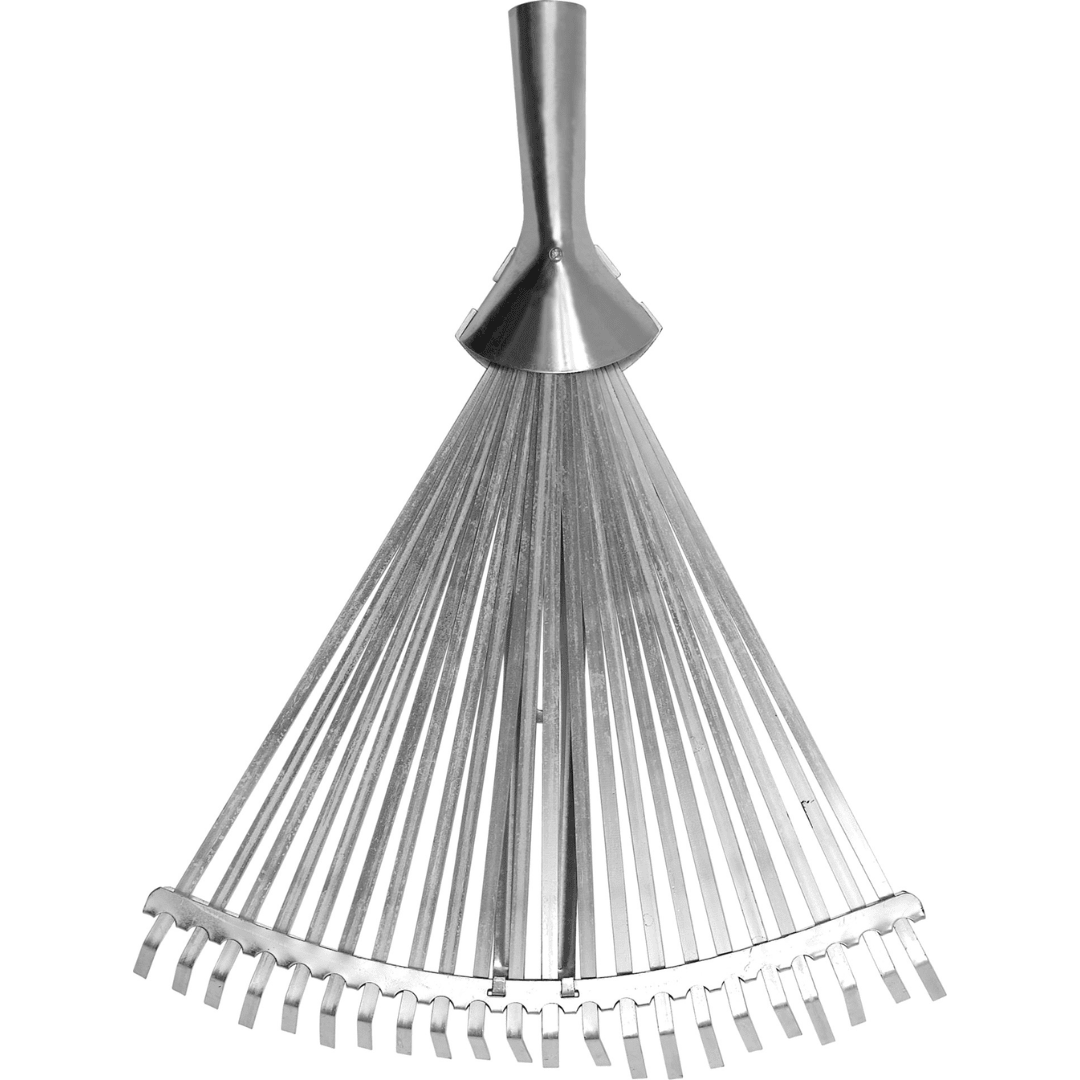 Rastrello a Ventaglio Metallo 22 Denti Larghezza Regolabile 46cm
