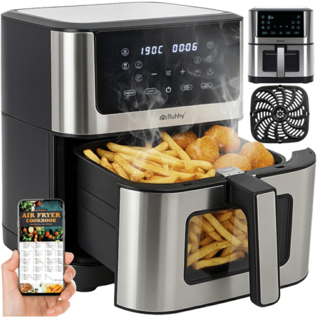 Friggitrice ad Aria Ruhhy 8L XXL 1800W 10 Programmi Display LED