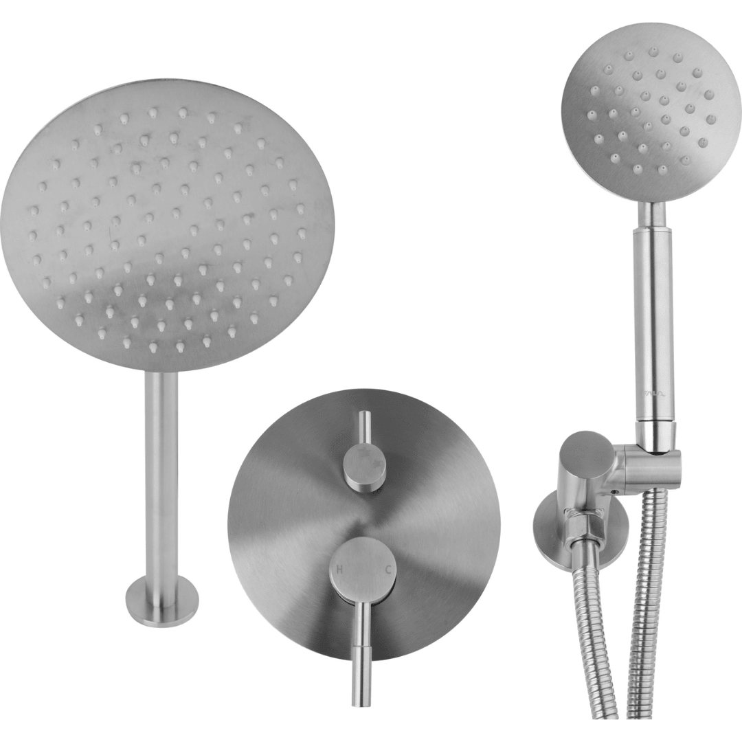 Set Doccia a Incasso Inox Soffione 20 cm Steely R