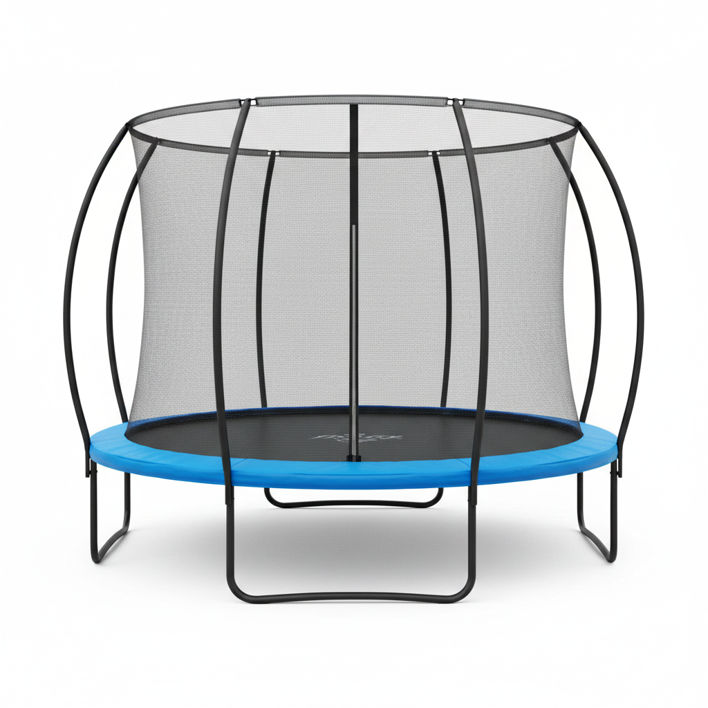 Trampolino da giardino con rete e scala