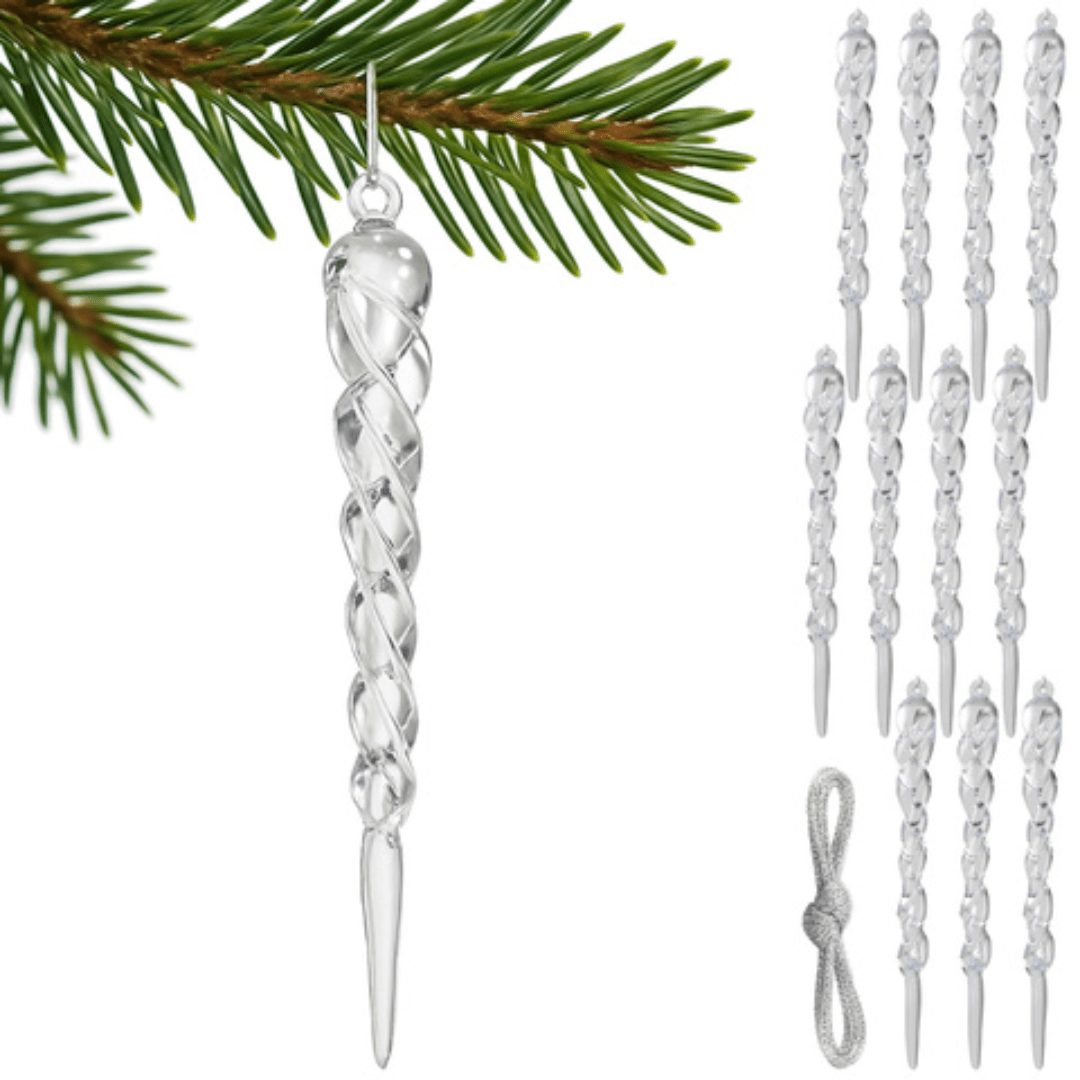 Set da 12 Ghiaccioli per Albero di Natale Ruhhy