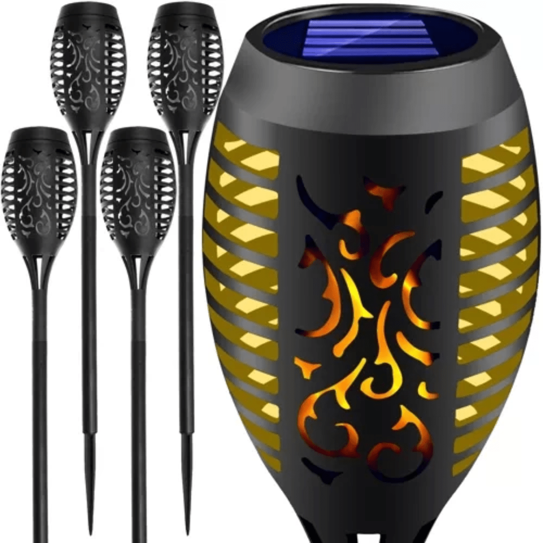 Lampade solari da giardino effetto fiamma set 4 pezzi Gardlov