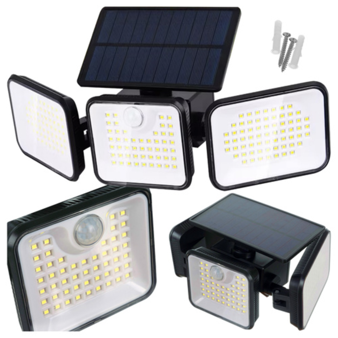 Lampada solare da esterno Izoxis 180 LED con sensore di movimento IP65