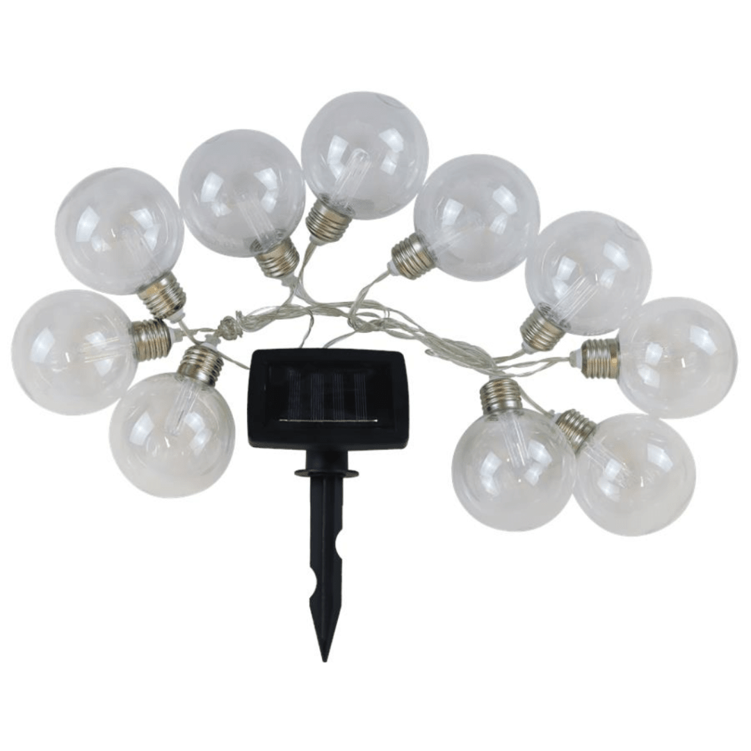 Ghirlanda Luminosa Solare da Giardino 2 m 10 Sfere Luce Calda 3000K