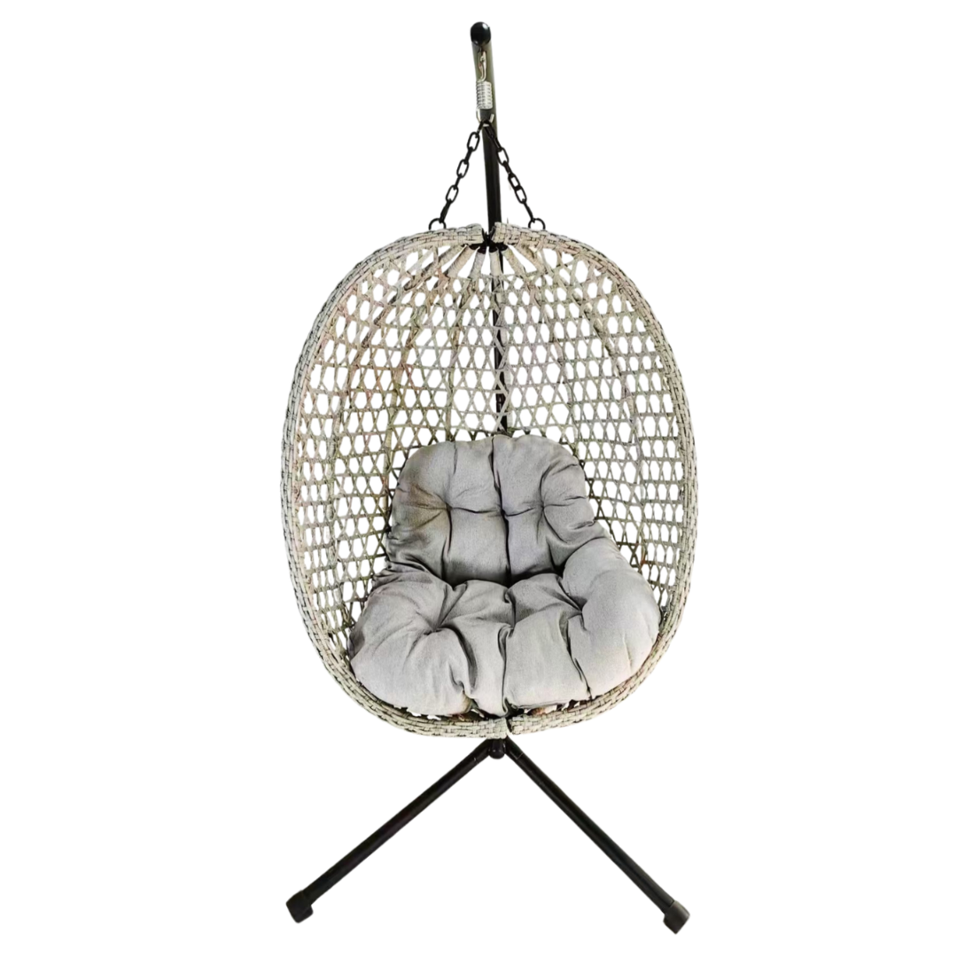 Poltrona Sospesa Pieghevole Drim Garden Line Grigia Cuscino Grigio 150kg