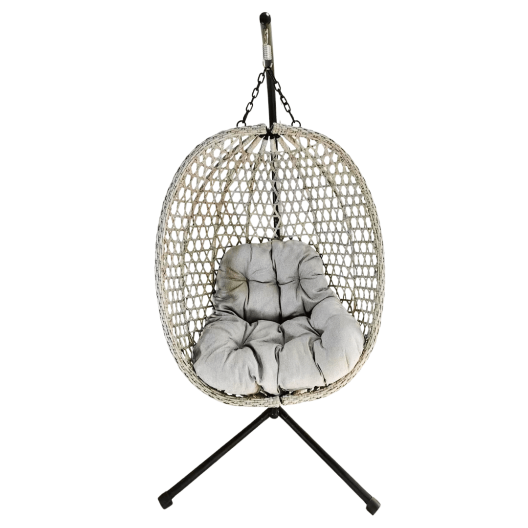 Poltrona sospesa pieghevole Drim Garden Line grigia con cuscino grigio