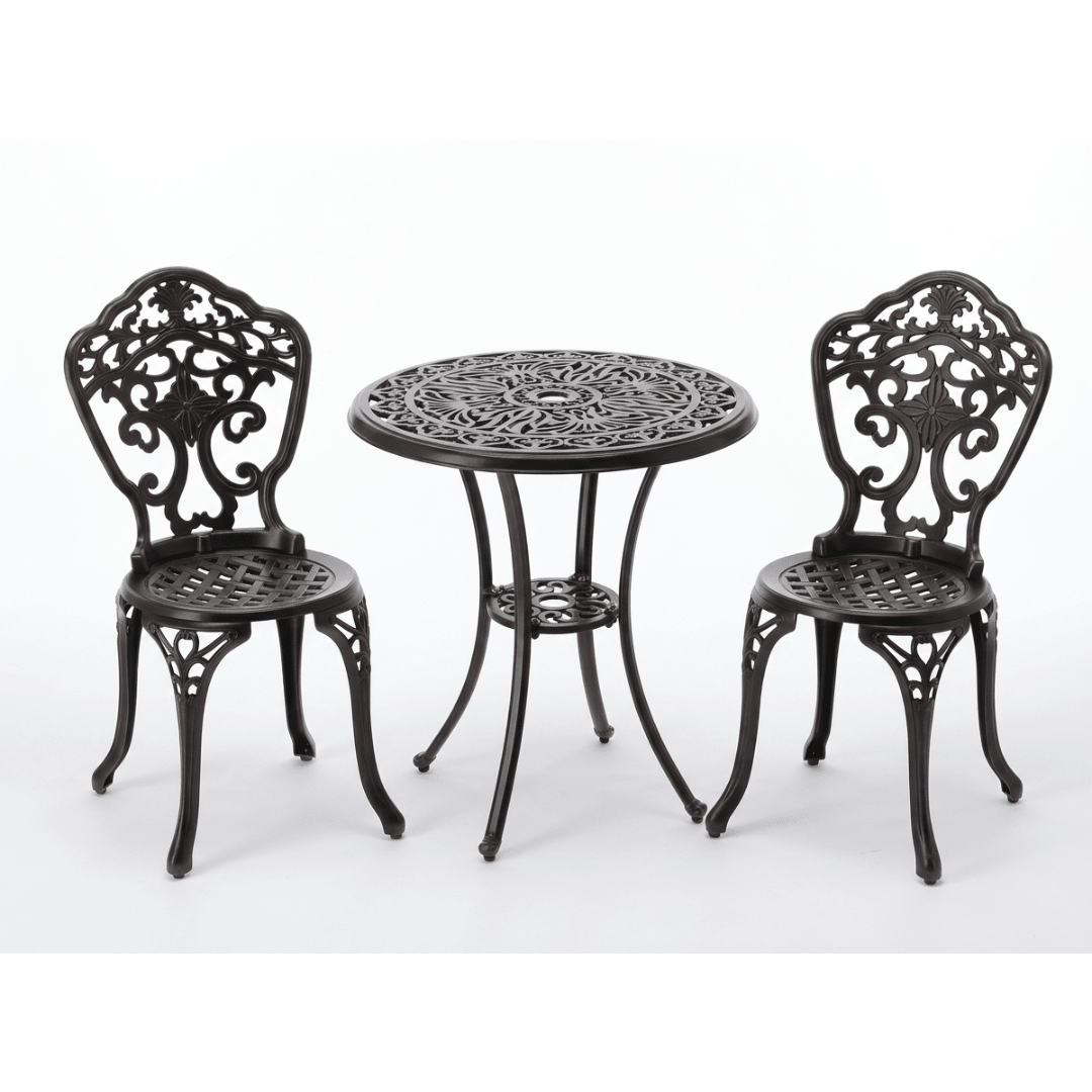 Set tavolo e 2 sedie in alluminio Danbury Garden Line bronzo antico