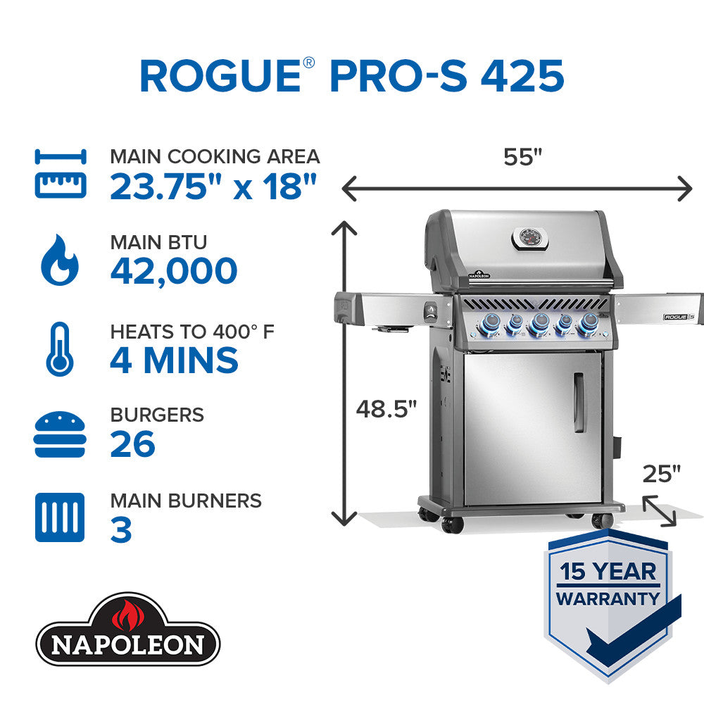 Barbecue Napoleon Rogue PRO-S 425 RSIB Ultra-Compatto Infrarossi
