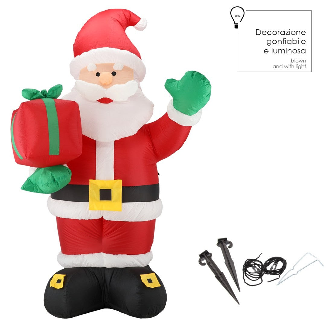 Babbo Natale Gonfiabile con Luci LED