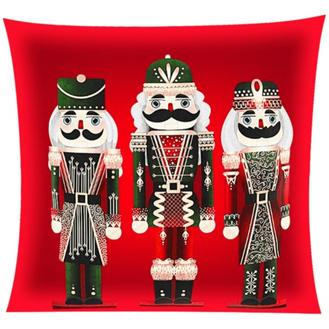 Federa Natalizia Decorativa 45 × 45 cm – Motivo Schiaccianoci