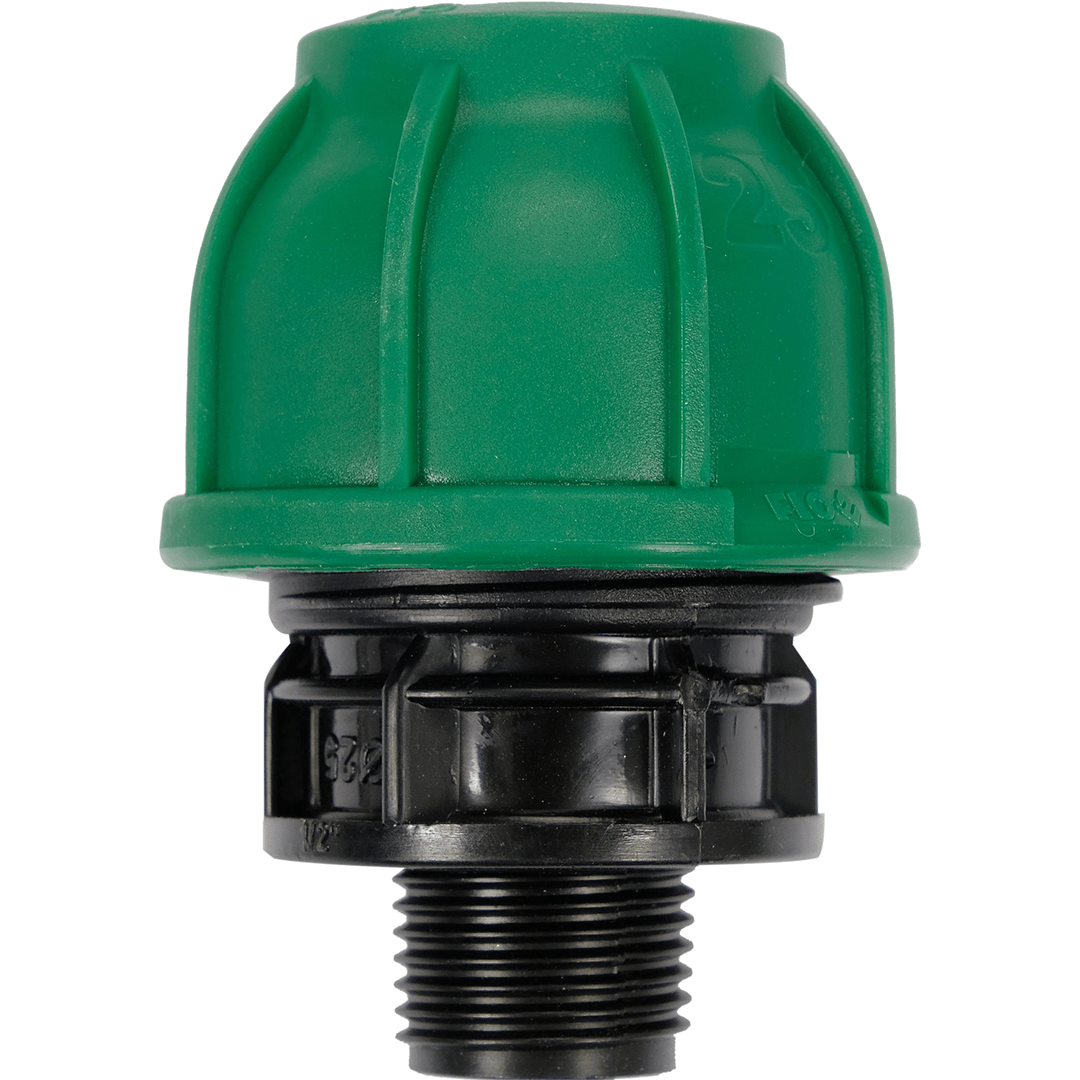 Adattatore Maschio per Tubi PE 25 mm x 1/2" GZ – A Compressione, Polipropilene 10 BAR FLO
