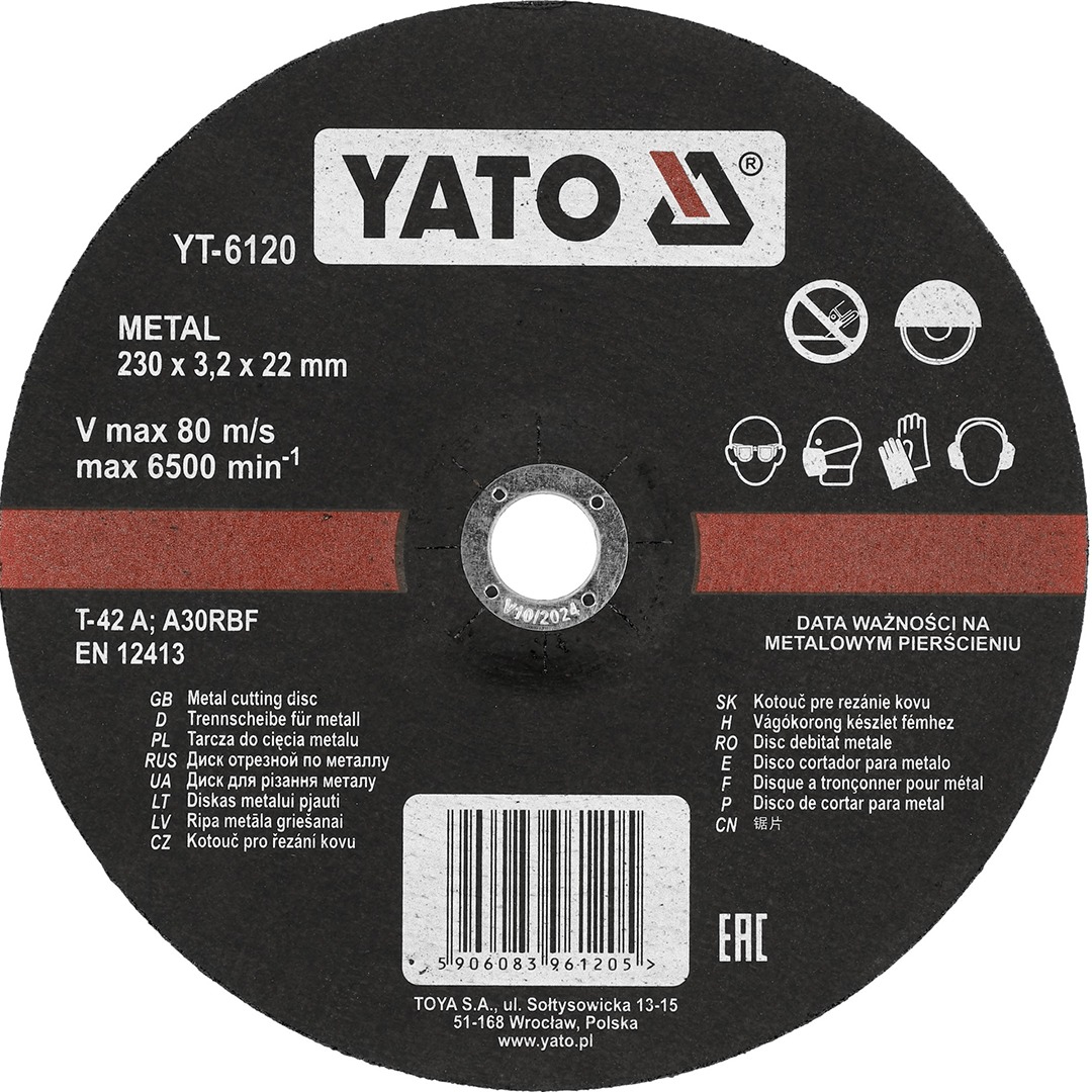 Disco da Taglio Metallo 230x3,2x22 mm Yato