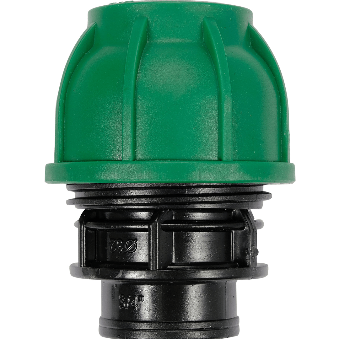Adattatore Femmina per Tubi PE 32 mm x 3/4" GW – Raccordo a Compressione, Polipropilene 10 BAR FLO