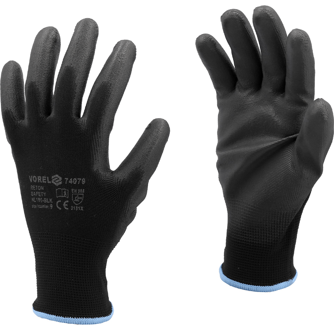 Guanti da Lavoro Neri in Poliestere Taglia 10" Vorrel