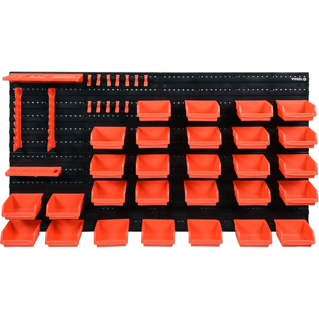 Organizzatore da Parete con Contenitori e Ganci – Set 48 Pezzi per Officina e Garage
