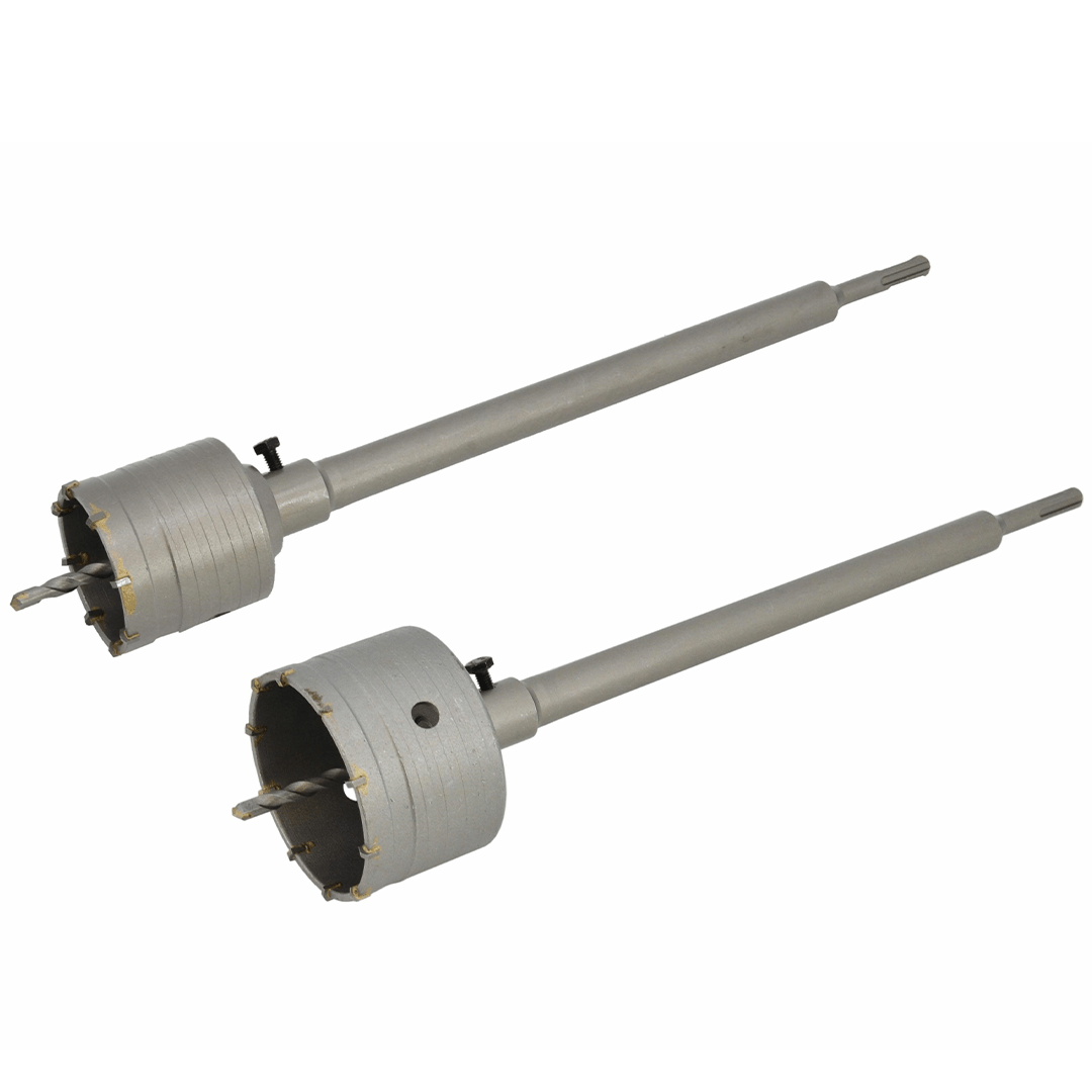 AWTOOLS COURONNES DE CIMENT FI = 65 mm + FI = 80 mm SUPPORT SDS PLUS 350 mm