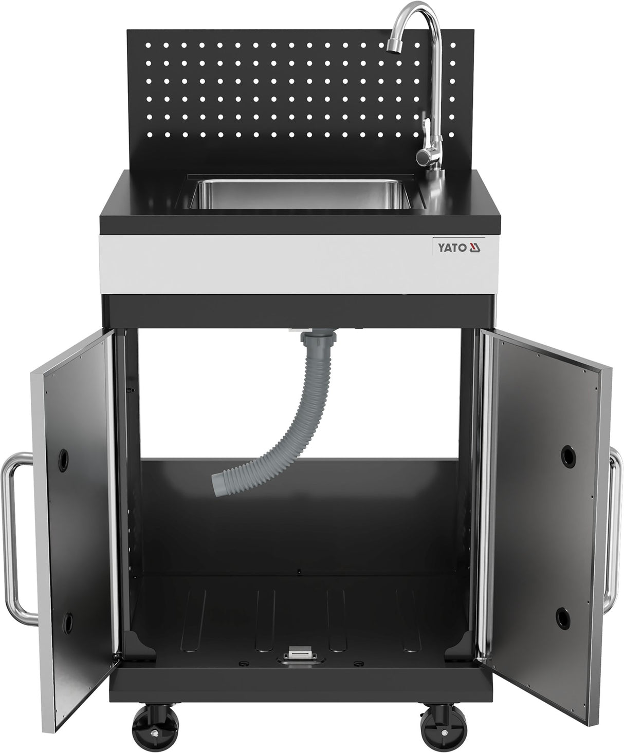 Mobiletto Modulare per Barbecue a Gas con Lavello e Rubinetto su Ruote