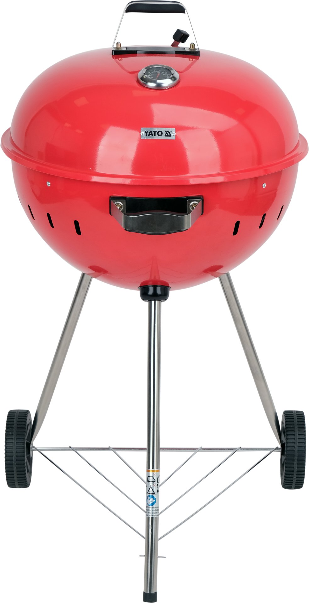 Barbecue a Carbone Lund in Acciaio con Coperchio e Regolazione Aria Griglia 54 cm