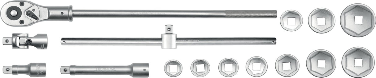 Set Chiavi a Bussola 3/4 Professionale 15 Pezzi Acciaio CrV Officina