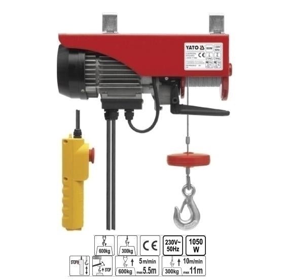 Argano A Fune yato 1050W 300\600KG